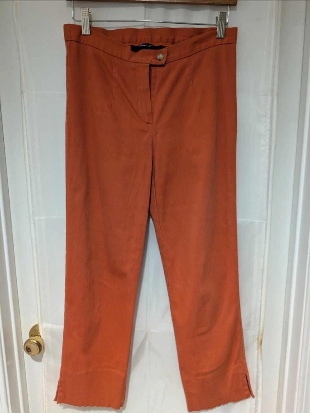 Vintage Arden B Terracotta Mid-Rise Straight Leg Pants Slit Hem - Size [4]